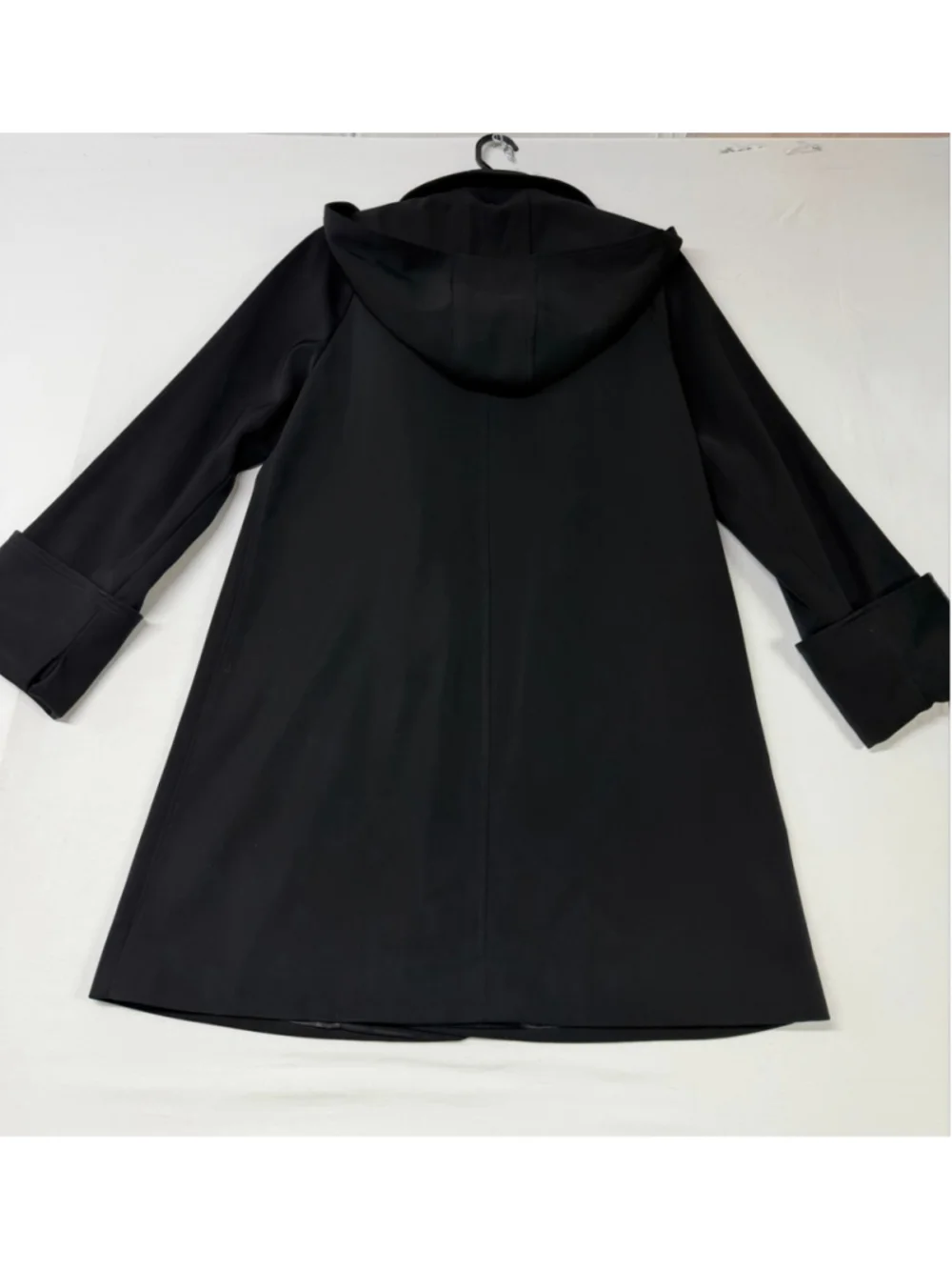 Michael Kors Woman’s Black Hooded Duffle Coat Silver Toggle Clasp Mid Length